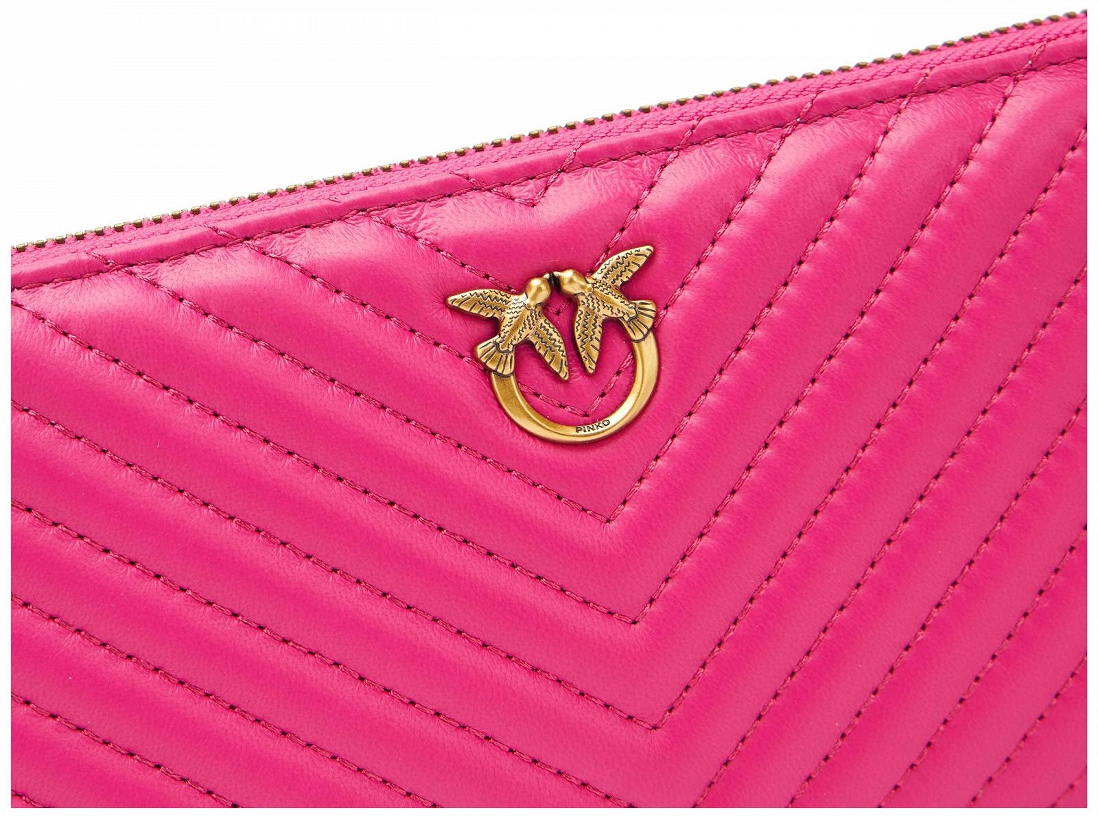 Гаманець Pinko Ryder Zip Around Sheep Nappa Chevron Рожевий, фото №3