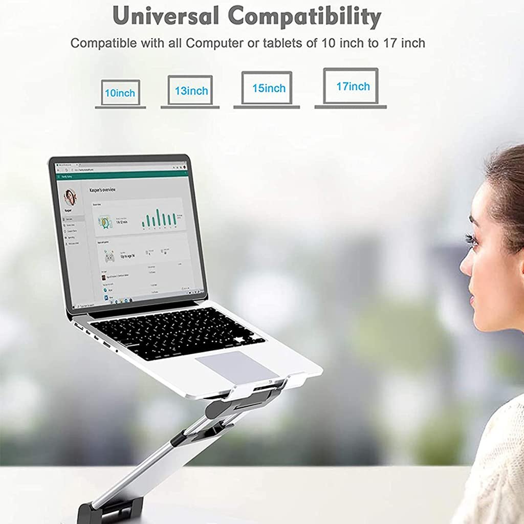 Складная Подставка для Ноутбука Aluminium Alloy Non Slip Holder Heat Release Notebook Stretchab для 11-17 Дюймов Регулируемая Mac Подставка для Ноутбука, фото №6
