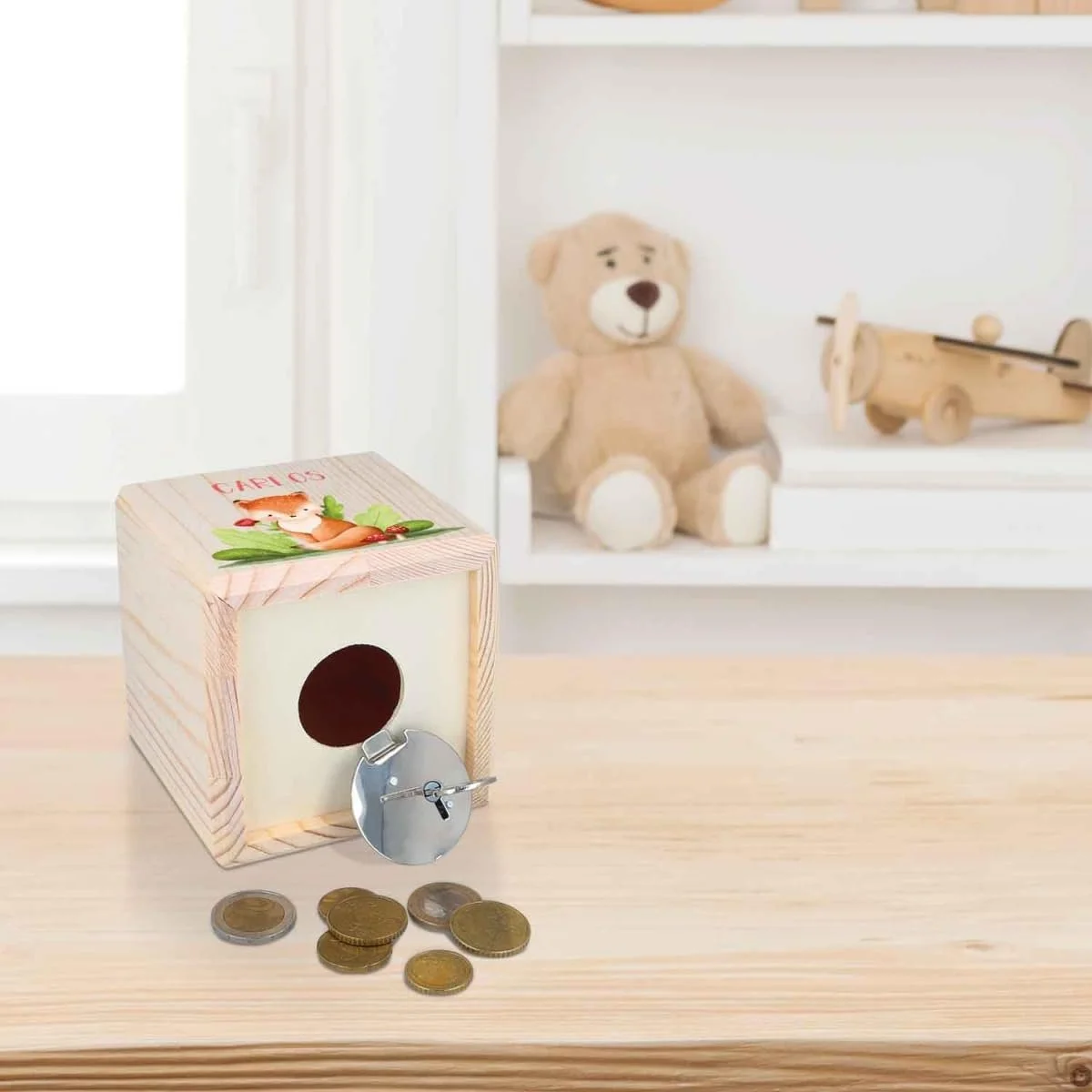 Скарбничка GRAVURZEILE Forest Animals дерев'яна Лисиця, фото №2