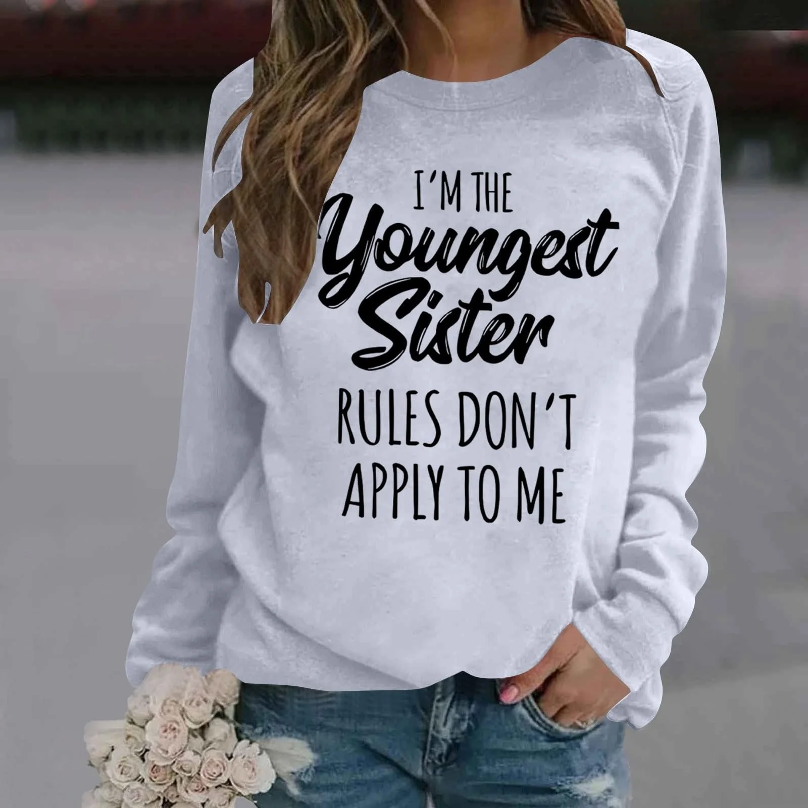 Пуловер Qzeanxy Женский Свитшот Однотонный, фото №2