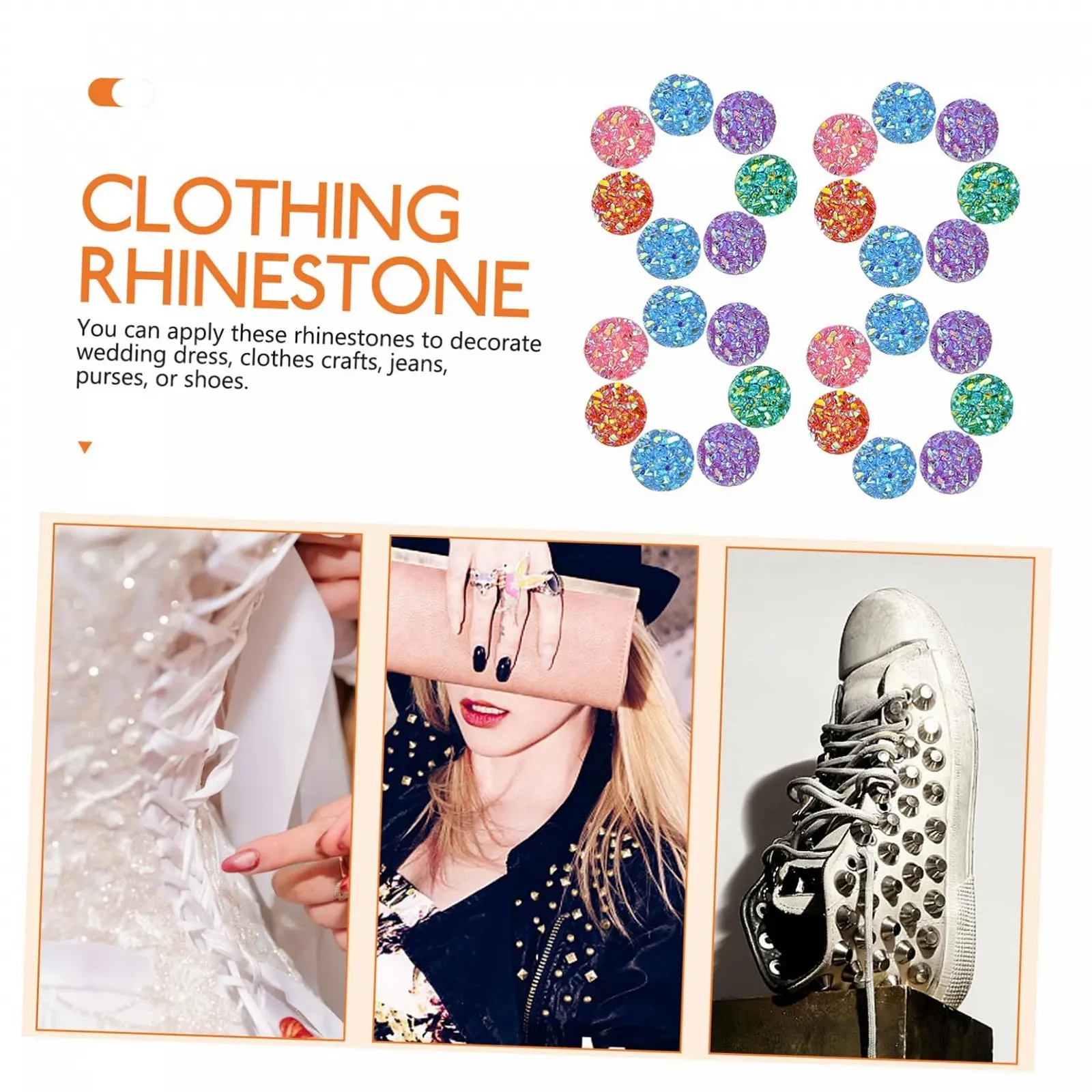 Стрази PLAFOPE 100 шт. Плоска задня частина для одягу Декоративні для аксесуарів одягу Блискуче каміння для творчих проєктів, фото №5