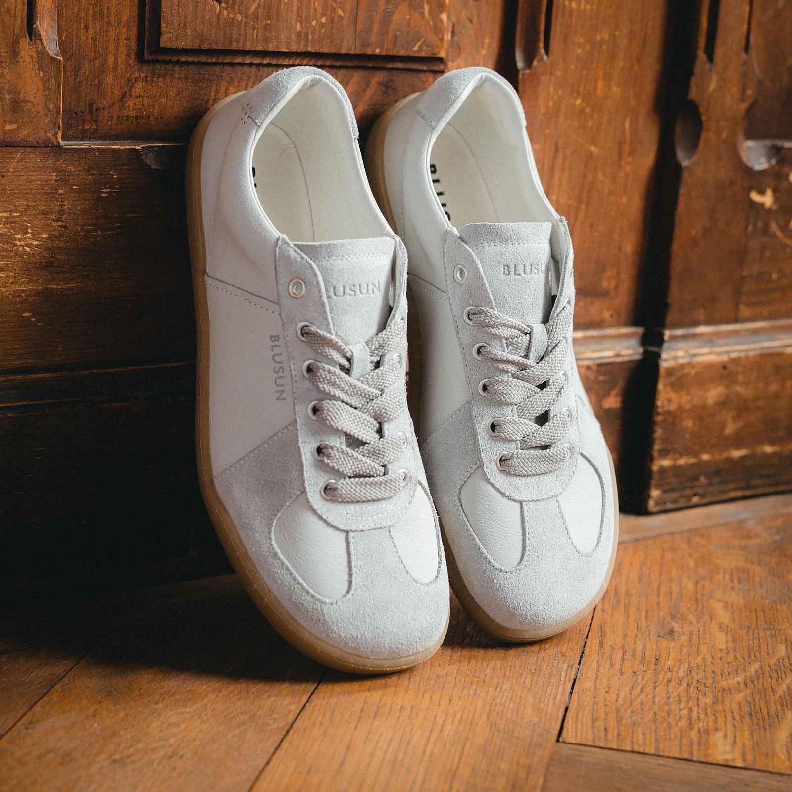 Кроссовки BLUSUN BLSN-200M Спортивные Простые Светло-серый Кожа, фото №2