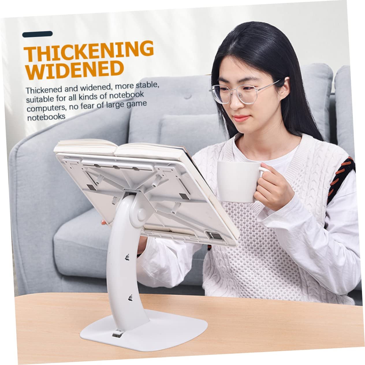 Підставка для ноутбука Регульована Ергономічна Складана Стабільна для навчання та читання Сумісна з усіма ноутбуками, фото №4