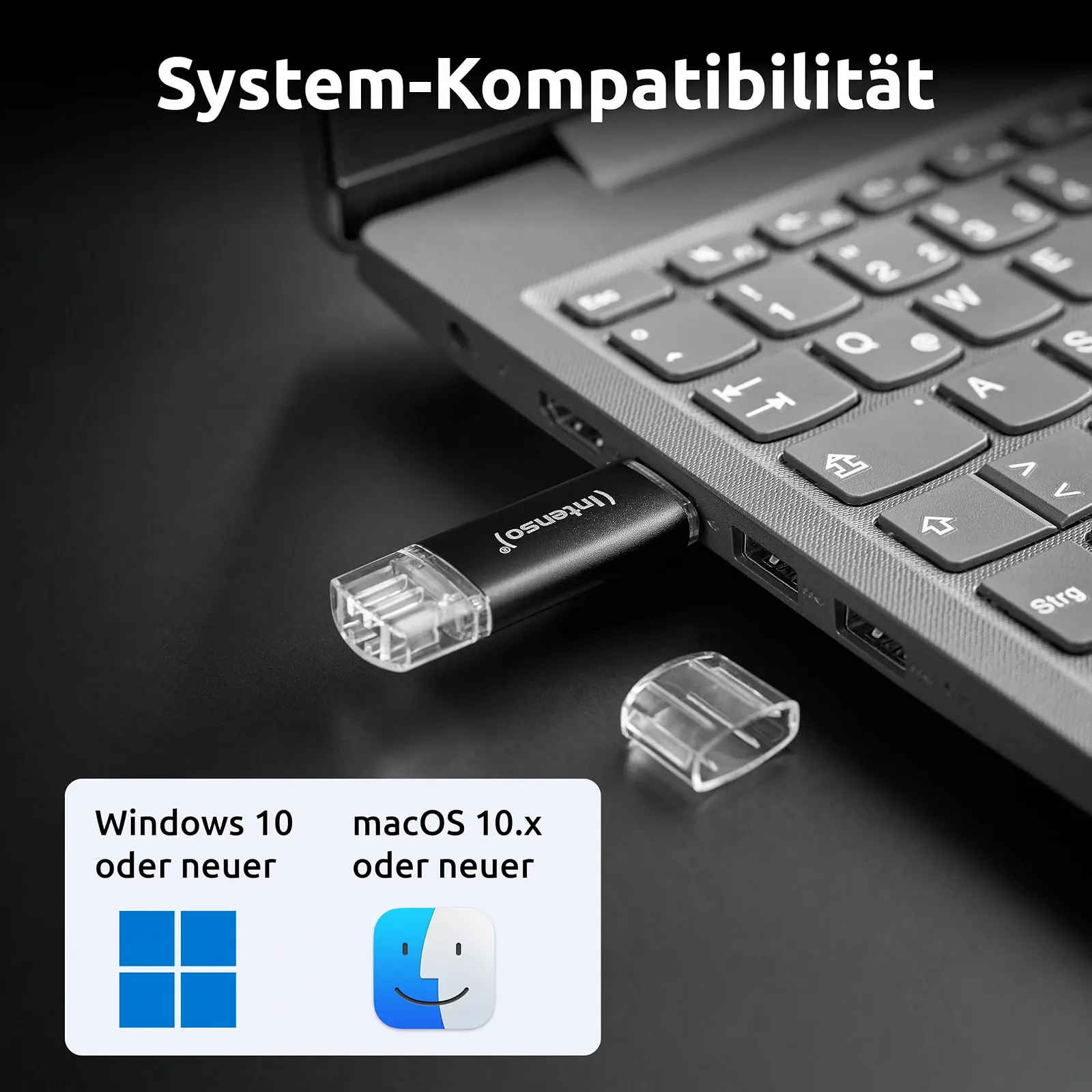 USB-флеш-накопичувач Intenso Twist Line 512 ГБ Dual USB 3.2 Gen 1x1 USB-C USB-A 70 МБ/с Антрацит, фото №7 USB-флеш-накопичувач Intenso Twist Line 512 ГБ Dual USB 3.2 Gen 1x1 USB-C USB-A 70 МБ/с Антрацит, фото №7
