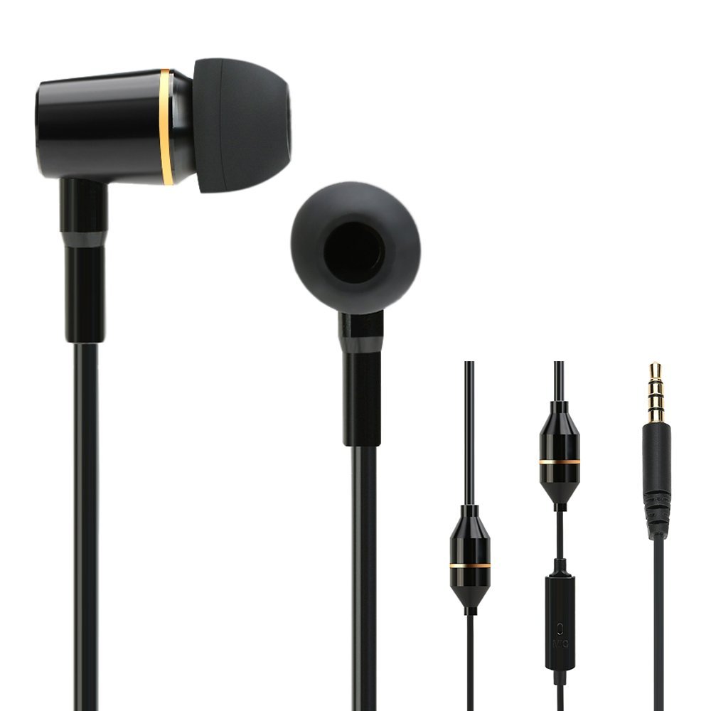 Навушники Docooler FC12 Stereo Music Audio 3.5 мм Anti Radiation Air Tube In-Ear з мікрофоном Чорний для смартфонів настільних комп'ютерів ноутбуків планшетів ПК, фото №2
