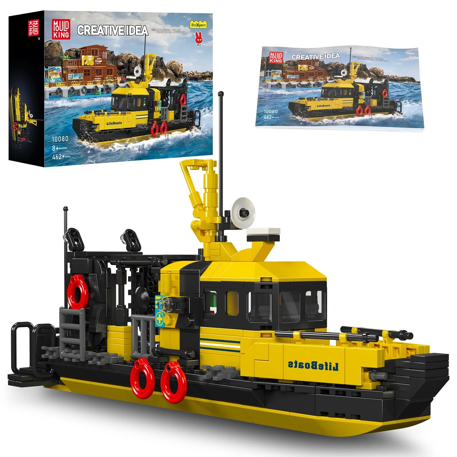 Конструктор Корабель Mould King Technik 10080 Норвезький багатофункціональний рятувальний човен, 462 деталі, фото №1