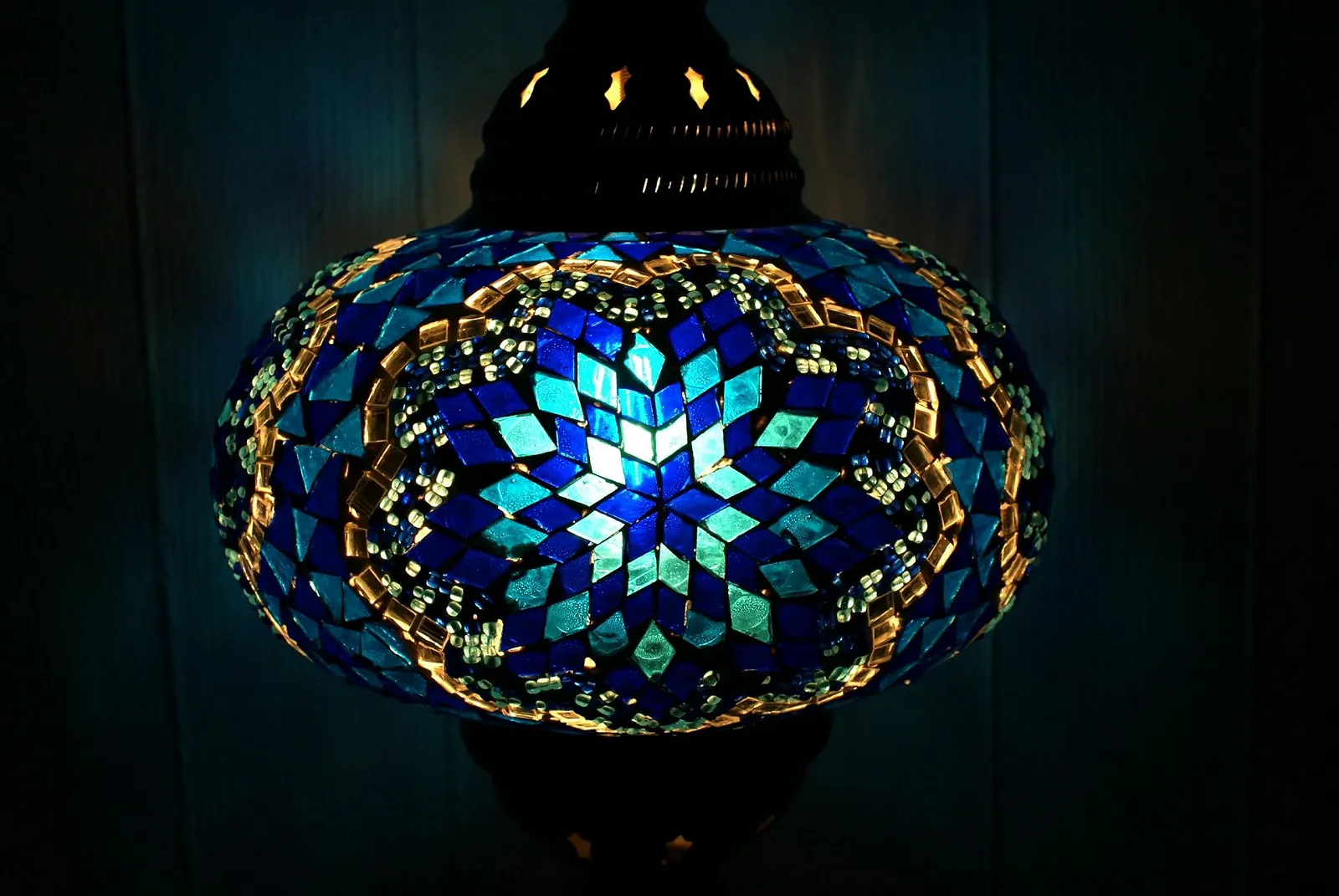 Настільна лампа XL Мозаїчна Східна Синя, фото №2