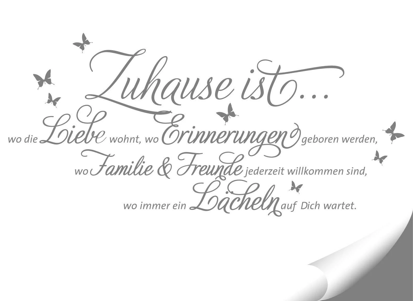 Наклейка на стіну W3482 Цитата "Zuhause ist wo die Liebe wohnt II" Німецька мова, фото №2