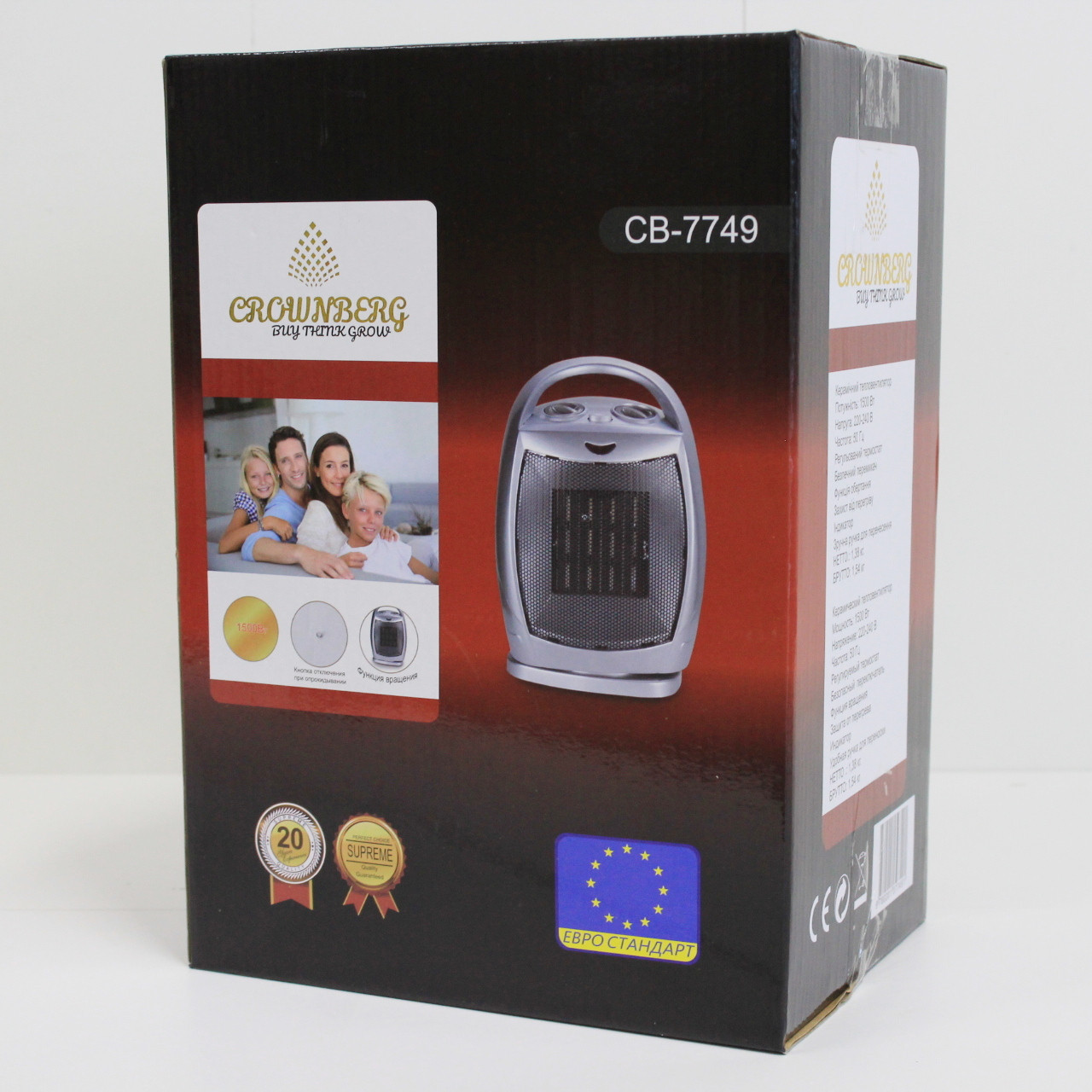 Тепловентилятор керамический обогреватель Crownberg CB 7749, фото №3 Тепловентилятор керамический обогреватель Crownberg CB 7749, фото №3