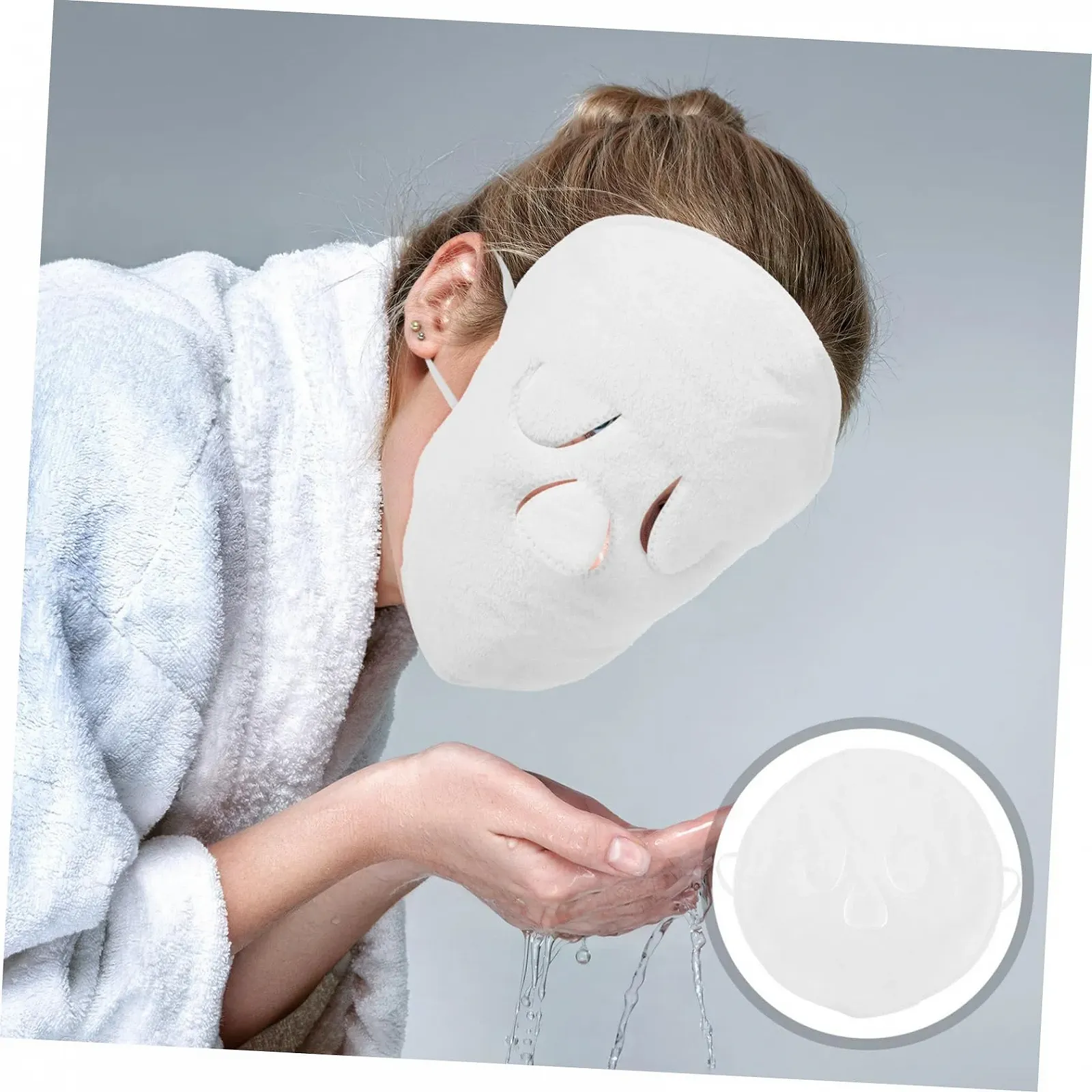 Маска для обличчя CALLARON Багаторазова, товста, м’яка з петлями для вух, теплозберігаюча, фото №7