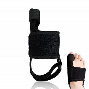 Шина для корекції Hallux Valgus Регульована шина для великого пальця стопи для дня і ночі Універсальний розмір для чоловіків і жінок Чорний Правий - Фото 1