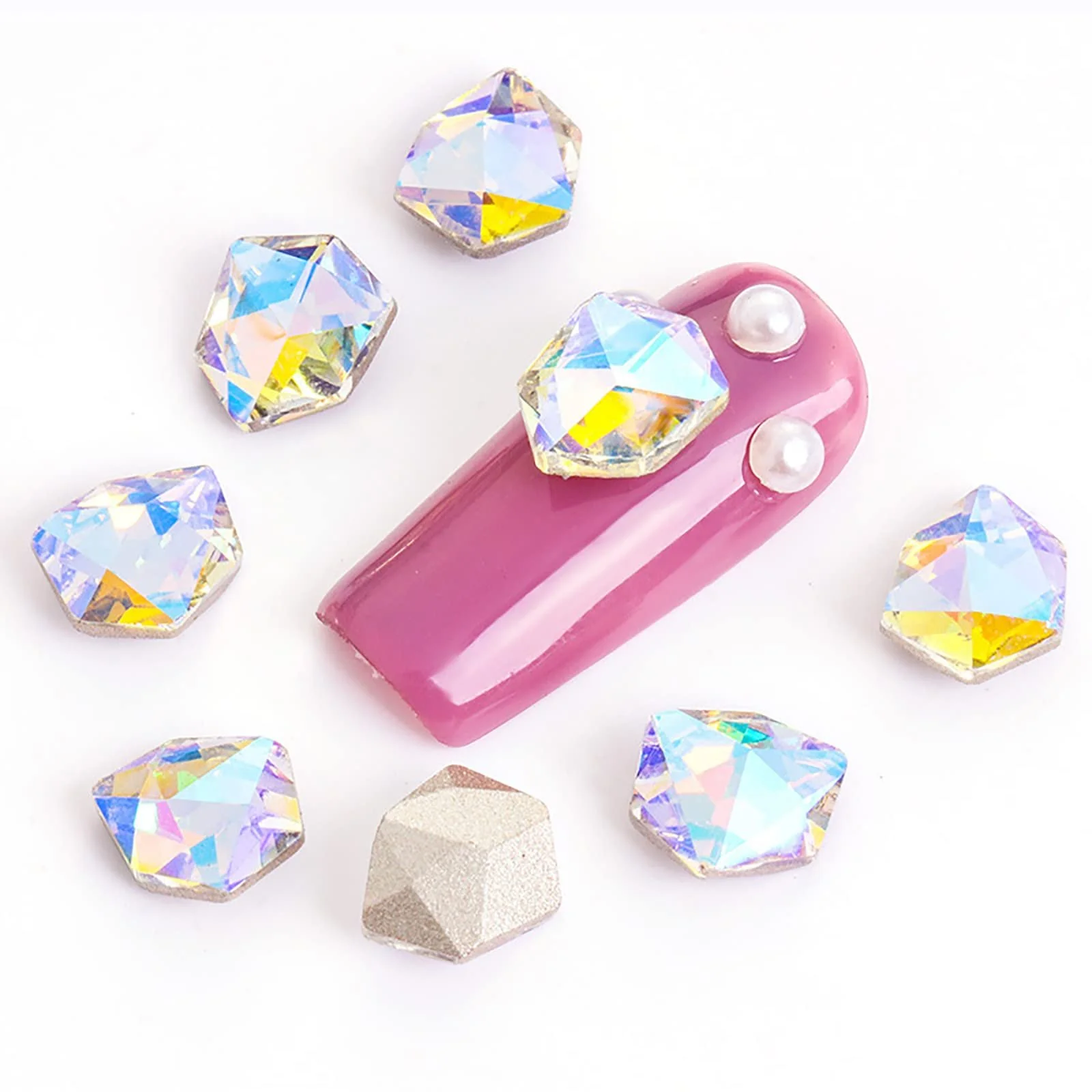 Стразы Стекло AB Цвет 3D Блестки 84шт, фото №1