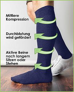 Компрессионные носки Хлопок 3 пары для мужчин и женщин для длительного сидения и стояния, полетов, офиса, автомобиля synthetic.ua - Фото 1