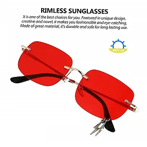 Солнцезащитные очки Без оправы PACKOVE 3 шт Металл Красный synthetic.ua - Фото 1