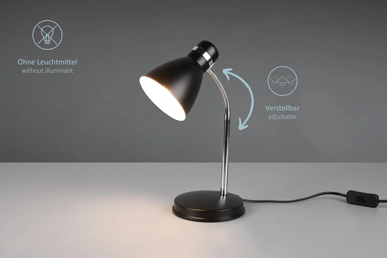 Настільна лампа Harley Flexible Adjustable E27 Max 10 W 14x33 см Метал Матова чорна, фото №2