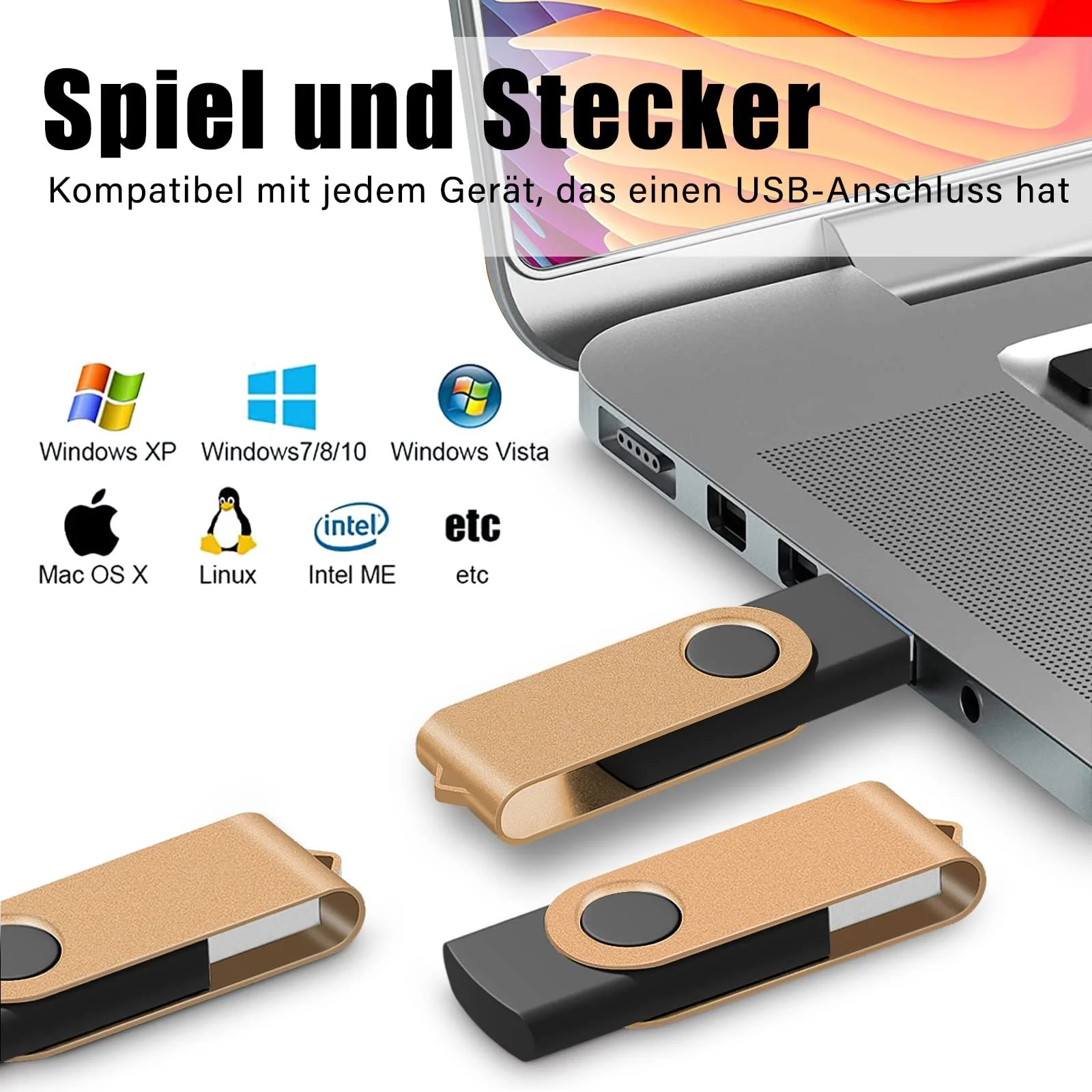 USB-флеш-накопичувач 8 GB USB 2.0 Swivel Gold Набір 20 шт., фото №2 USB-флеш-накопичувач 8 GB USB 2.0 Swivel Gold Набір 20 шт., фото №2