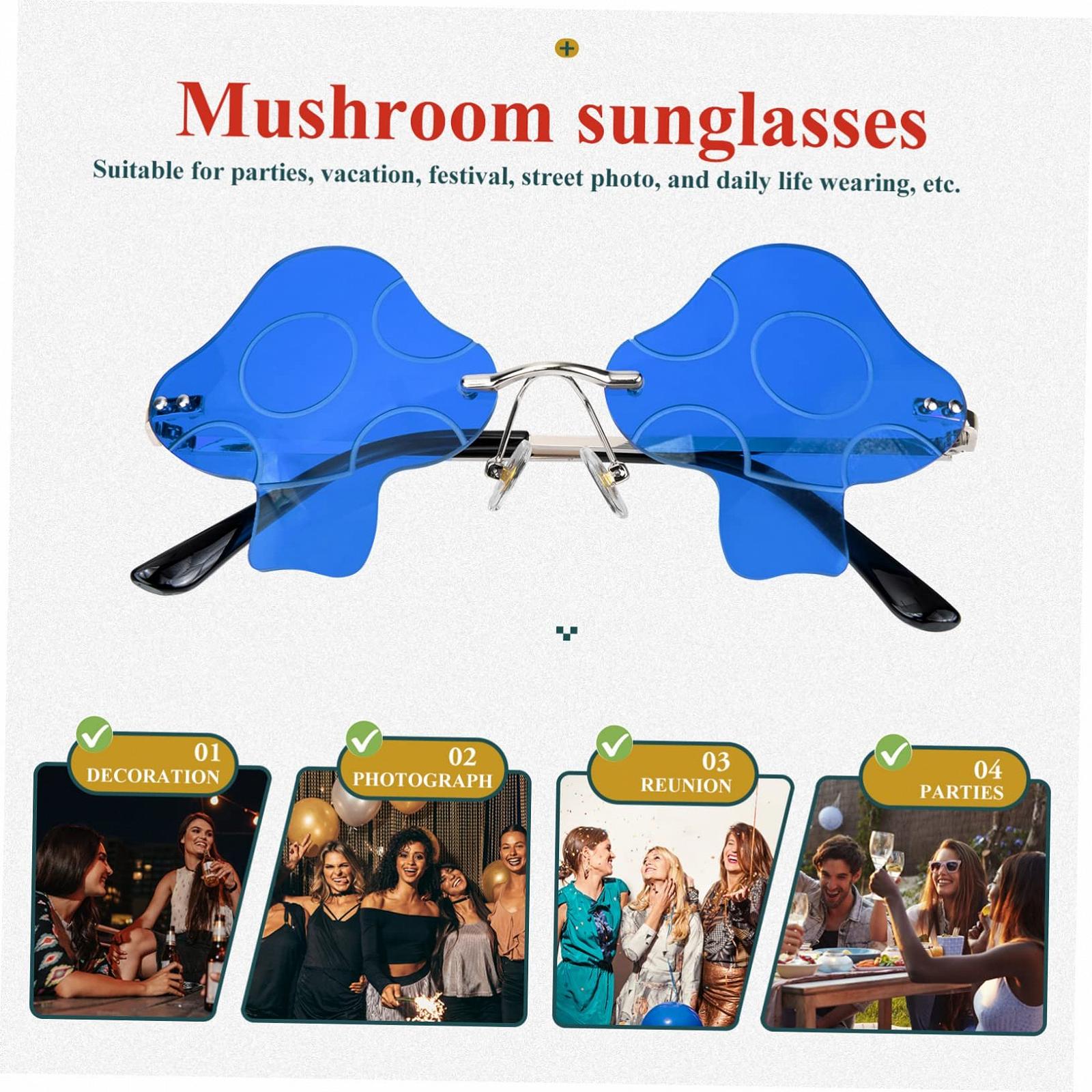 Сонцезахисні окуляри PACKOVE, Набір з 3 шт, Без оправи, Метал, синій, фото №3