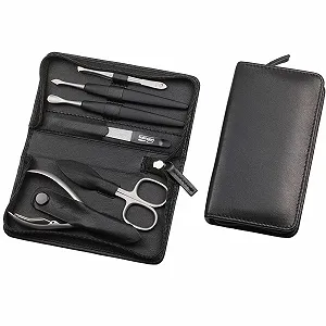 Набір для манікюру Sonnenschein by Hans Kniebes 6 предметів, нержавіюча сталь, шкіряний чохол з овечої шкіри - Фото 1