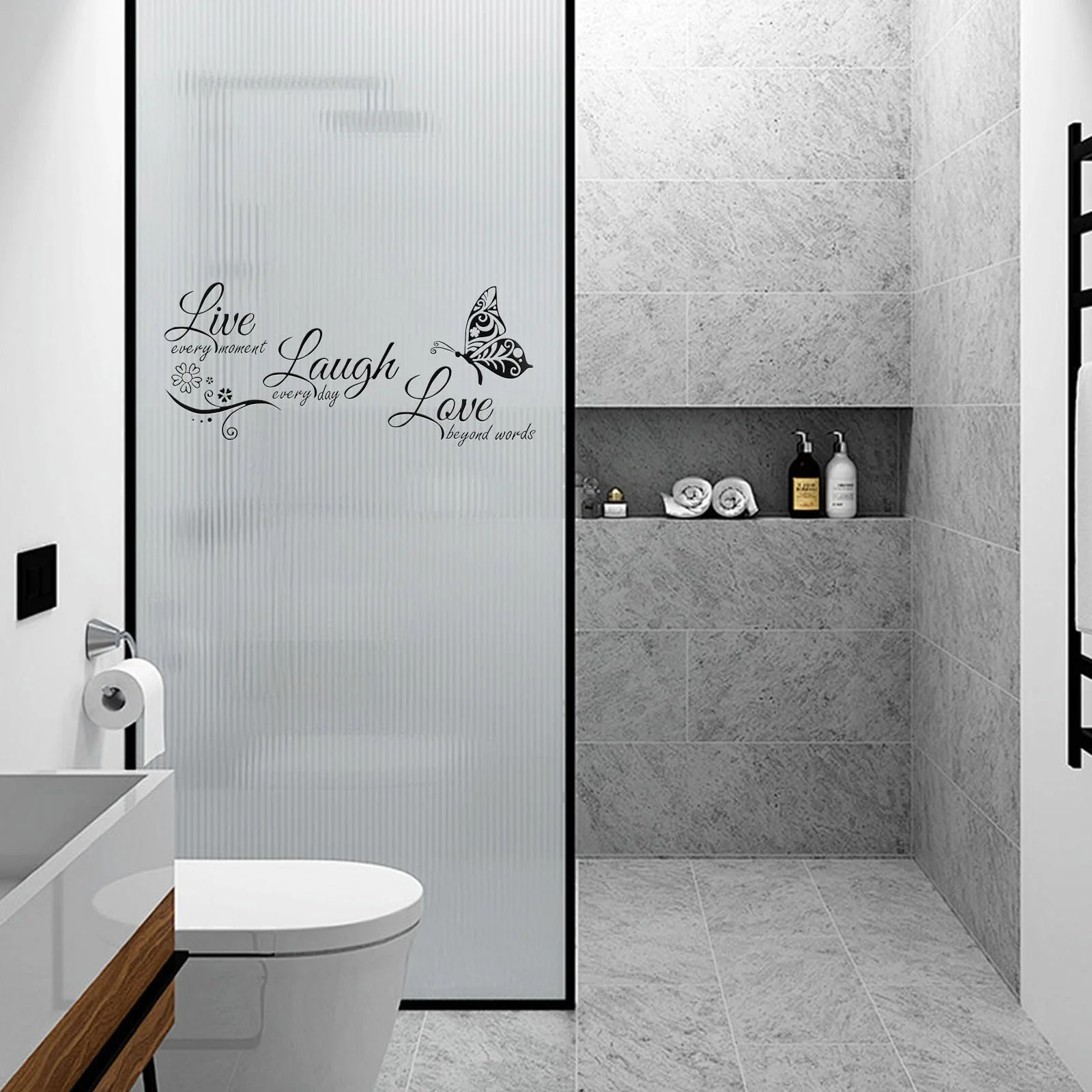 Наклейка на стіну мотиваційна Метелики Live Love Laugh DIY 1 шт., фото №6