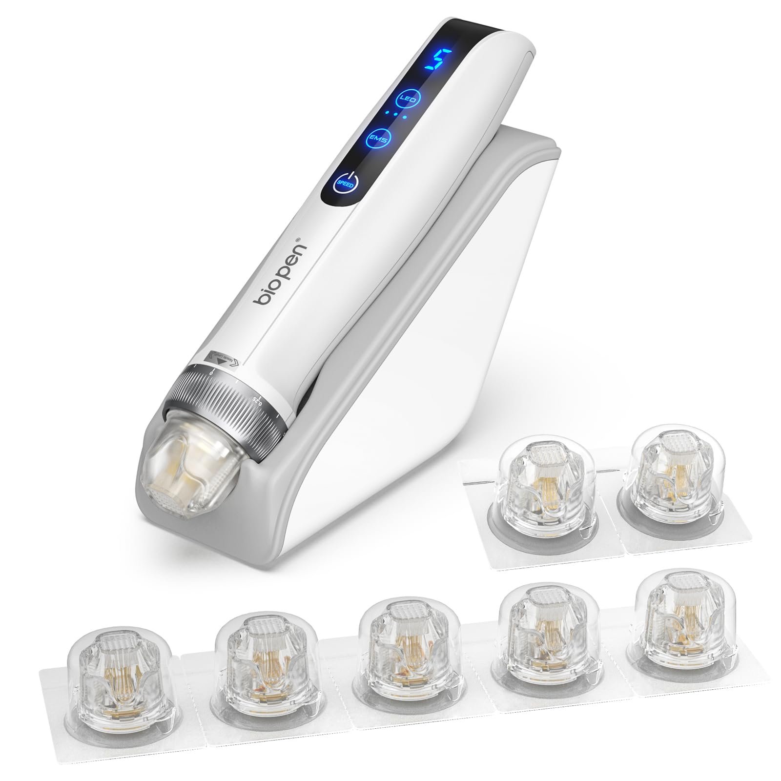Ручка для микронидлинга Bio-Q2 Professional Wireless Derma, автоматическая зарядка, для лица и тела, с 6 картриджами 0,25 мм (2 x 9 Pin + 2 x 25 Pin + 2 x 14 Pin), фото №1