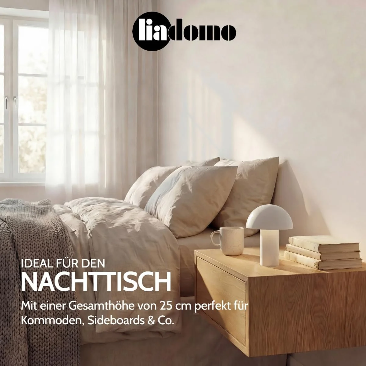 Настільна лампа Alma Mushroom металева в скандинавському стилі E27 Білий, фото №4