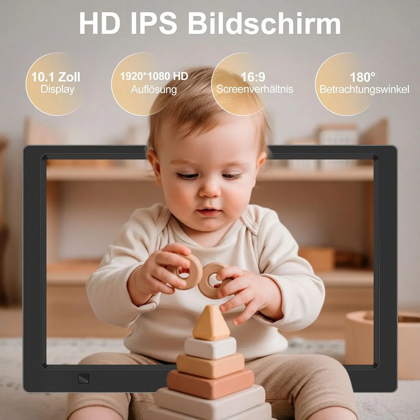 Цифрова фоторамка 10.1 дюйма 1920 x 1080 IPS 32 GB USB Motion Sensor No WiFi, фото №3 Цифрова фоторамка 10.1 дюйма 1920 x 1080 IPS 32 GB USB Motion Sensor No WiFi, фото №3