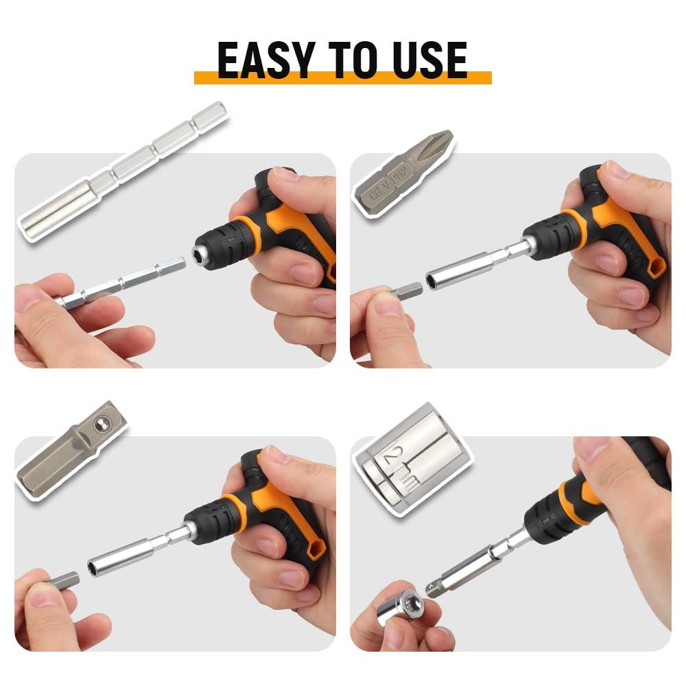 Набір викруток Hoteche 26 шт. T-Handle Викрутка та набір насадок, фото №5