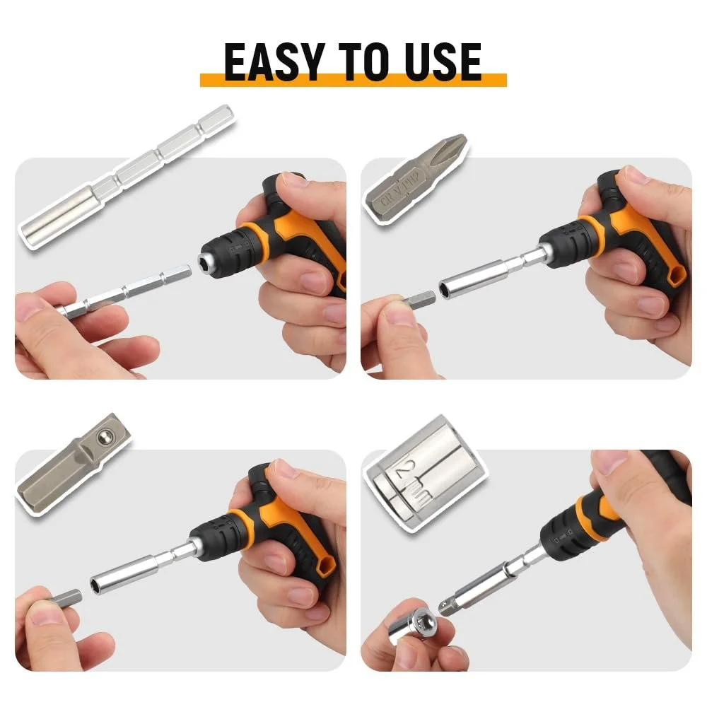 Набір викруток Hoteche 26 шт. T-Handle Викрутка та набір насадок, фото №5