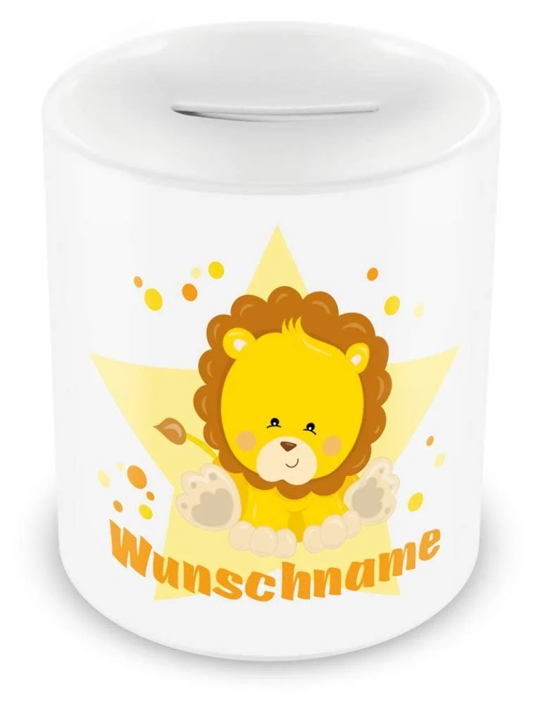 Скарбничка Samunshi з ім'ям та мотивом лева для дітей, фото №1