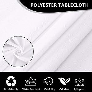 Скатертина AUAUY Кругла 120 см Поліестерова Білий synthetic.ua - Фото 1