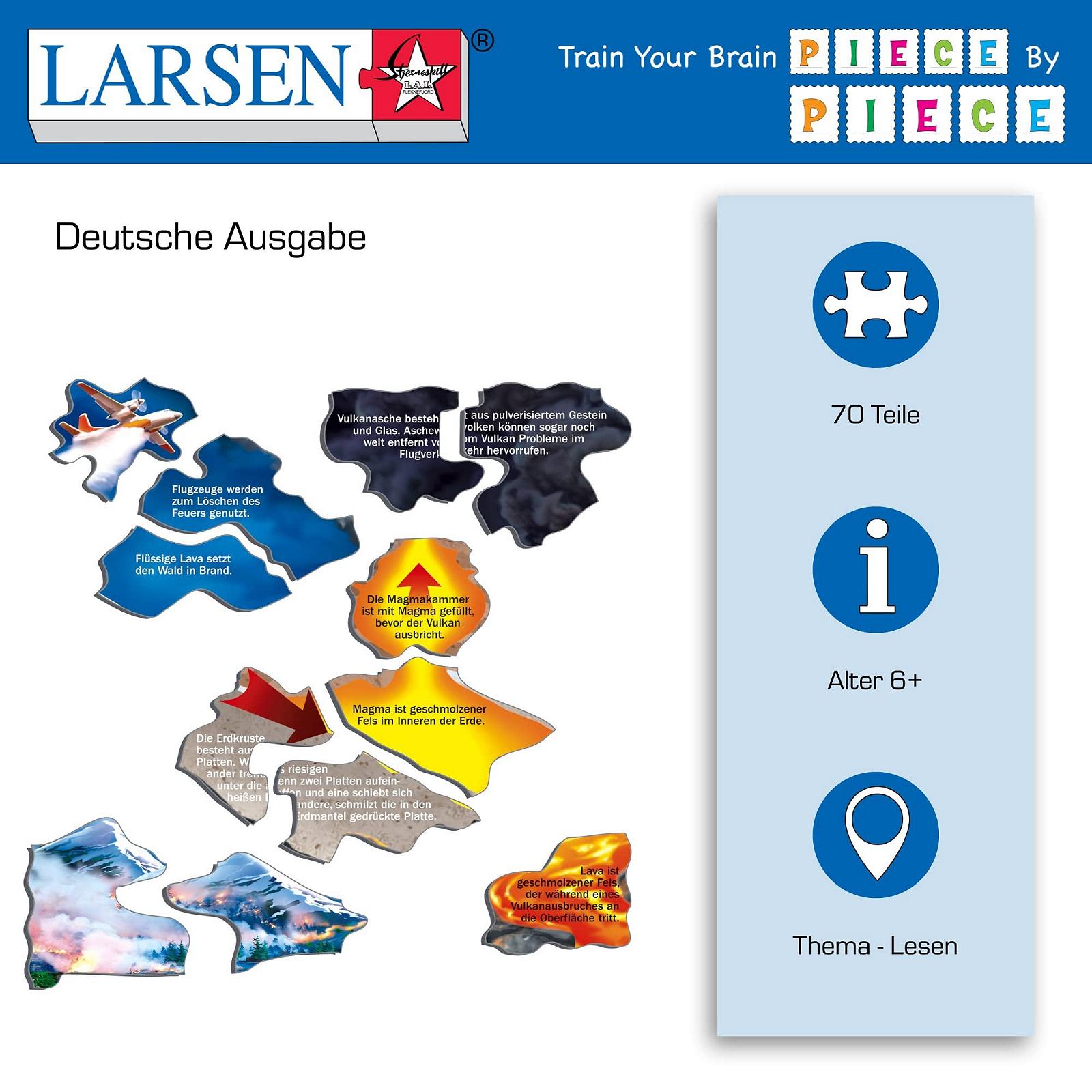 Пазл Larsen Volcano 70 елементів Рамочний німецькою мовою, фото №3
