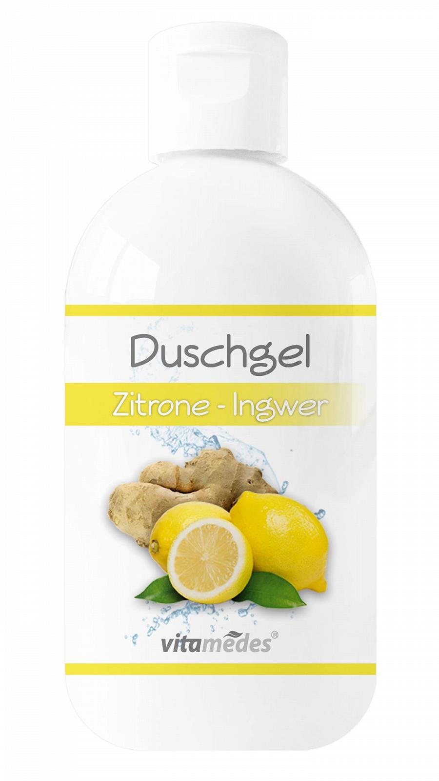 Гель для душу vitamedes з ароматом лимона та імбиру та мочалкою, фото №2
