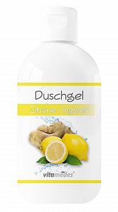 Гель для душу vitamedes з ароматом лимона та імбиру та мочалкою synthetic.ua - Фото 1