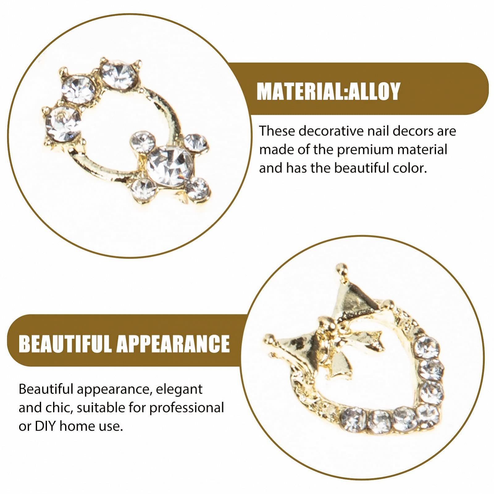 Стрази для нігтів Прикраса для нігтів Серце зі сплаву SOLUSTRE 60 штук, фото №5