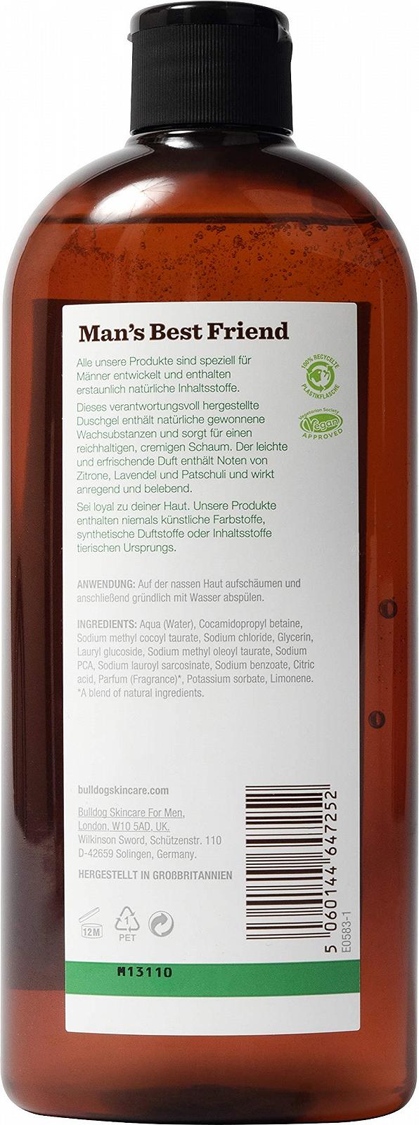 Гель для душа BULLDOG Original Natural & Refreshing 500 мл 2 шт., фото №3