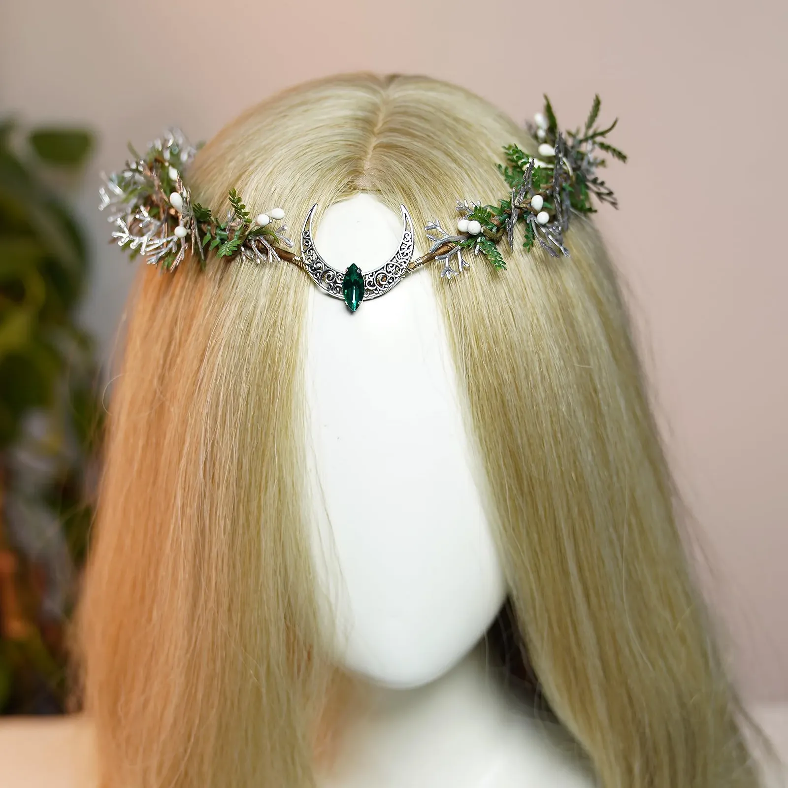 Вінок Ельфа Срібний Місяць MOSTORY для жінок, фото №3