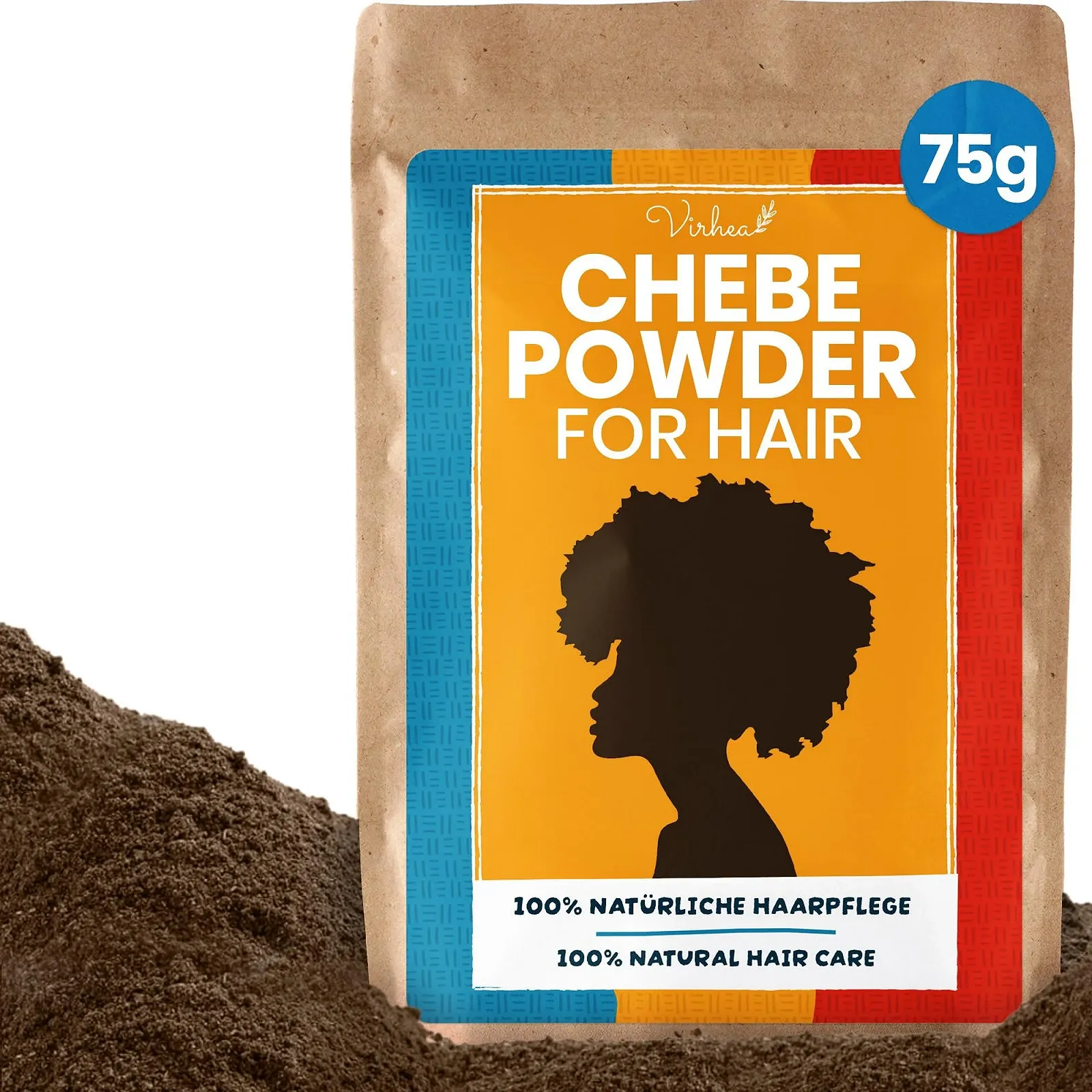 Порошок для волосся VIRHEA Chebe - Натуральний порошок для росту та зміцнення волосся (75г), фото №1 Порошок для волосся VIRHEA Chebe - Натуральний порошок для росту та зміцнення волосся (75г), фото №1
