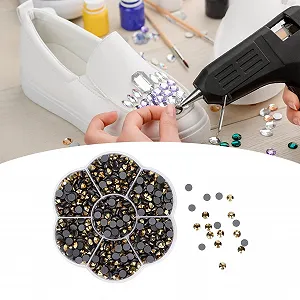 Стрази Emoshayoga для нігтів скляні, 1000 шт, JM201 золото synthetic.ua - Фото 1