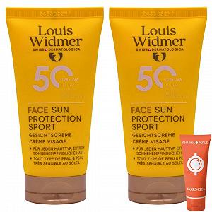 Солнцезащитная эмульсия для лица Louis Widmer Face Sun Protection Sport 50 2 х 50 мл synthetic.ua - Фото 1