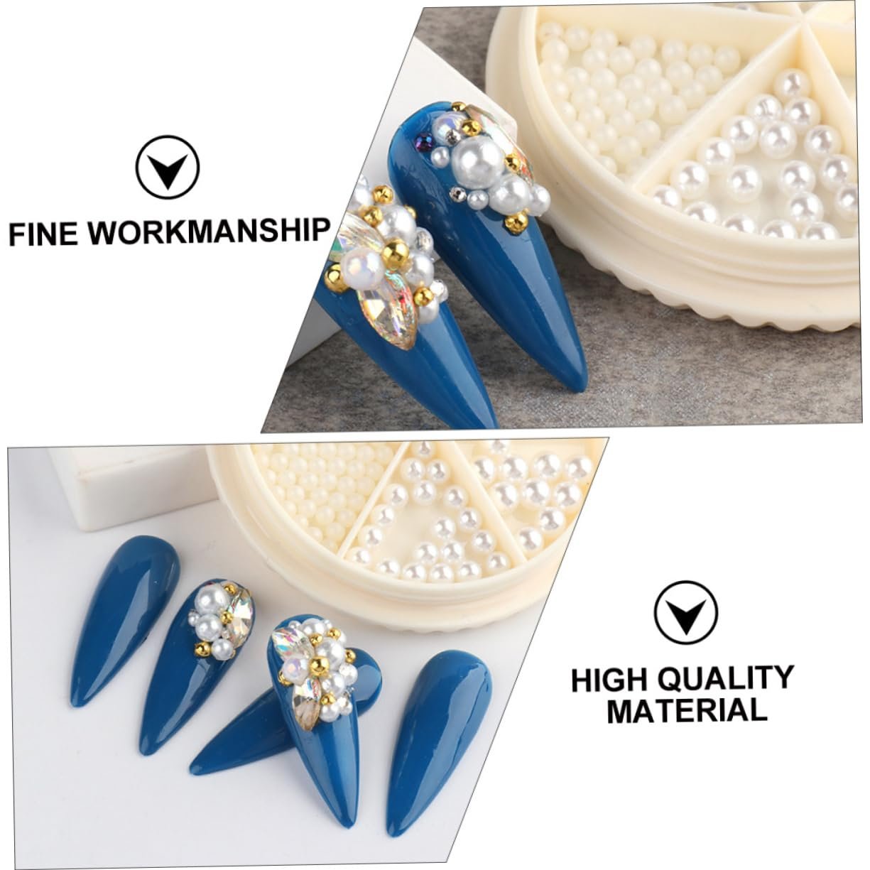 Жемчуг для ногтей PLAFOPE Имитация жемчуга Полукруглые и круглые жемчужины для дизайна ногтей и декораций, фото №5