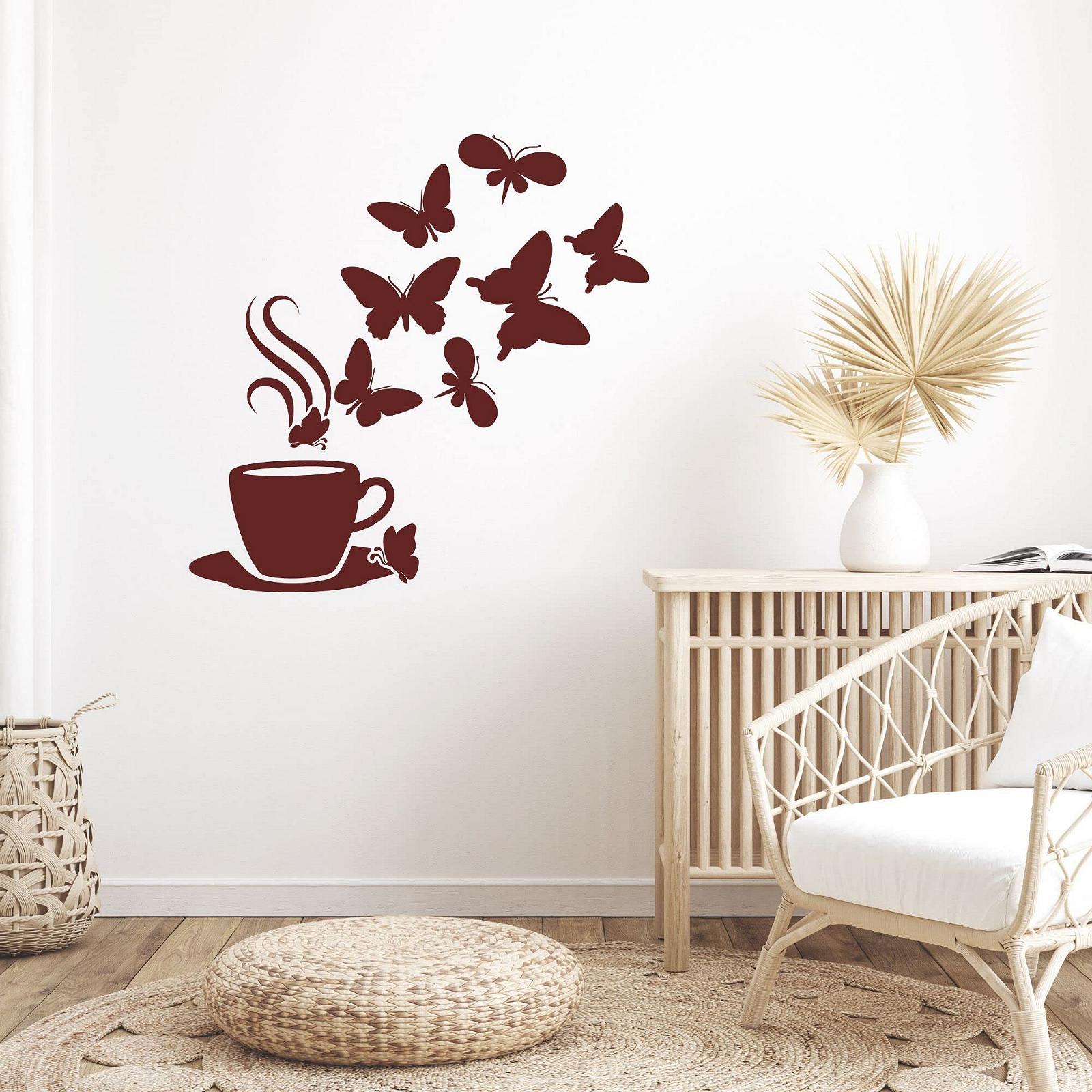 Наклейка на стіну GRAZDesign Coffee Cup with Butterflies Kitchen Self-Adhesive 30 x 30 cm 073 Dark Grey, фото №3 Наклейка на стіну GRAZDesign Coffee Cup with Butterflies Kitchen Self-Adhesive 30 x 30 cm 073 Dark Grey, фото №3