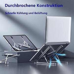 Підставка для ноутбука POWERSUP Регульована алюмінієва складна 10-16 дюймів Сріблястий-06 synthetic.ua - Фото 1