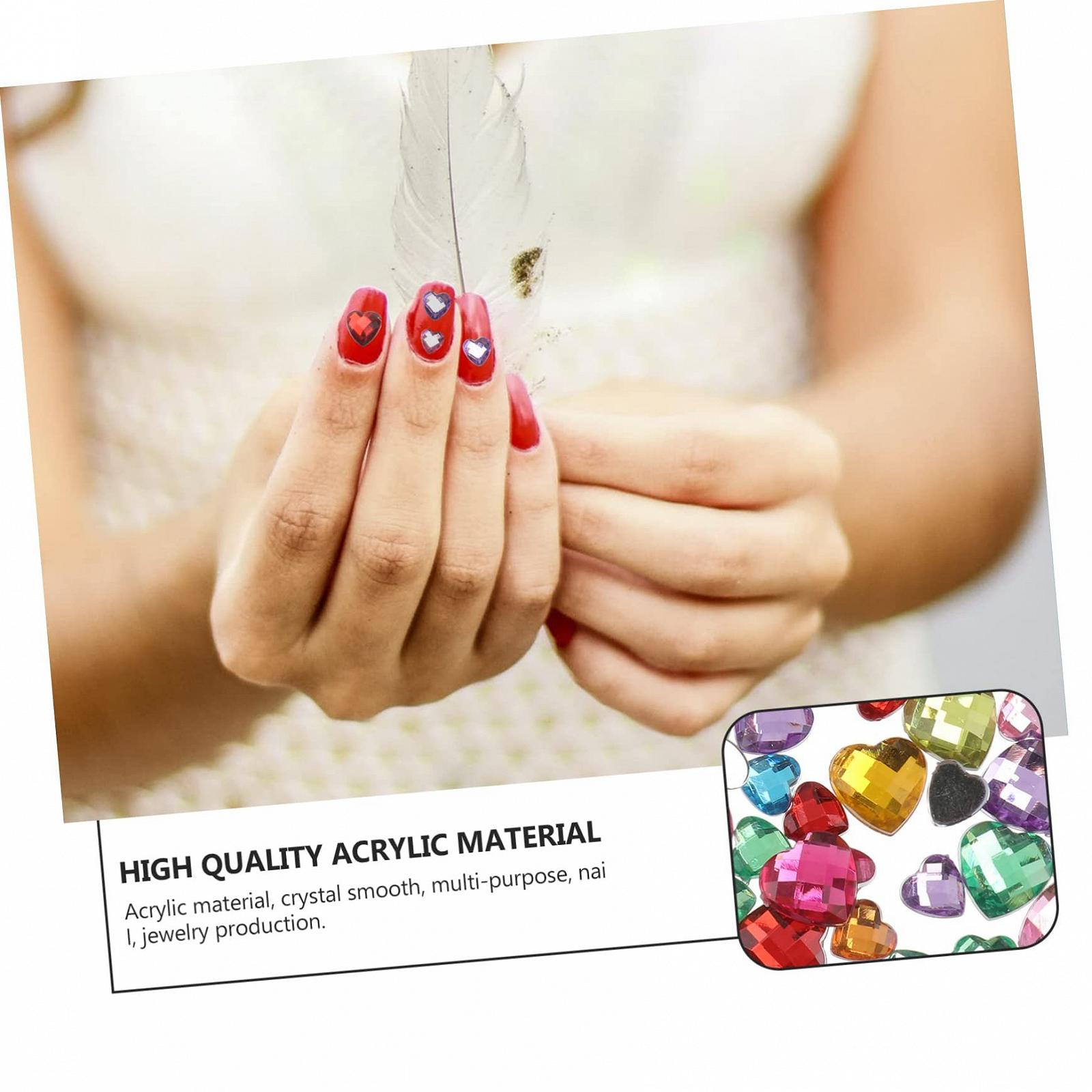 Украшения для ногтей Healeved, 2 набора, акриловые сердца, розовые, украшения на Хэллоуин, сердца и кристаллы для мобильного телефона, фото №7