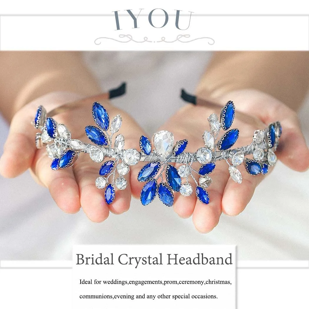 Обруч IYOU Весільний Блакитний Блискучий, фото №3