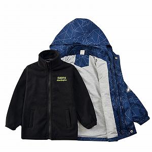 Софтшелл куртка KQIVAM Водонепроникна 3-в-1 для хлопчиків з капюшоном synthetic.ua - Фото 1