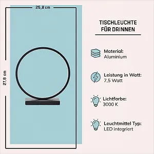 Настольная лампа Lightbox Modern LED лента 28x9x26 см 8 Вт 850 лм 3000 К алюминий черная synthetic.ua - Фото 1