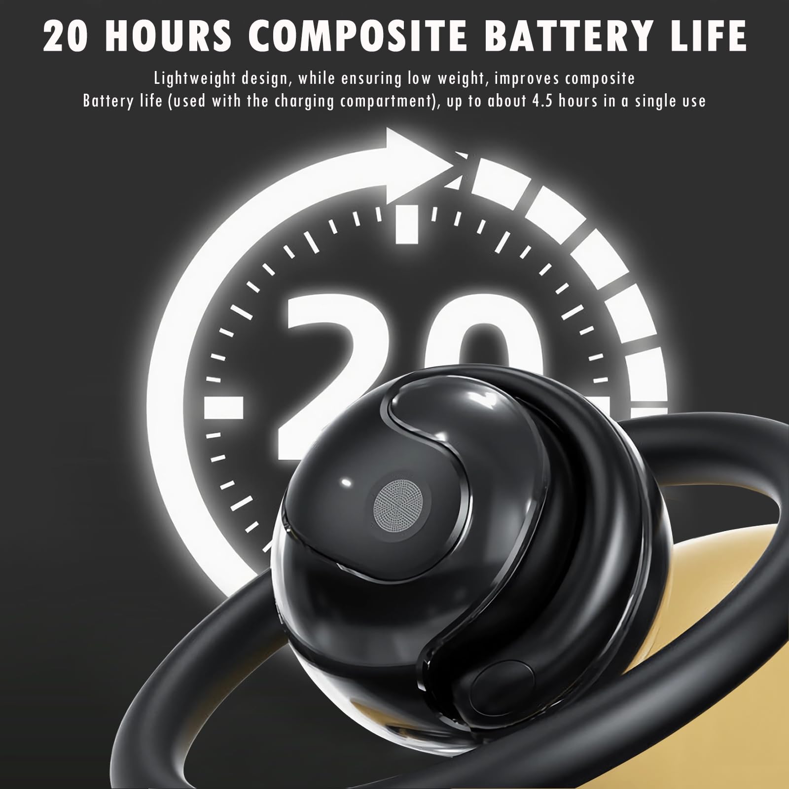 Наушники OneNine Sports Bluetooth с открытым ухом 5.4 с HD микрофоном с зацепами для ушей 24 часа работы с ENC IPX5, фото №2
