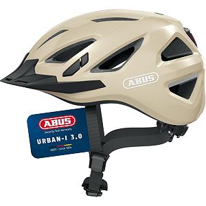 Шлем ABUS Urban-I 3.0 Городской Унисекс для взрослых Велосипедный с задним фонарем, козырьком и магнитной застежкой, бежевый (Cannoli Cream) - Фото 1