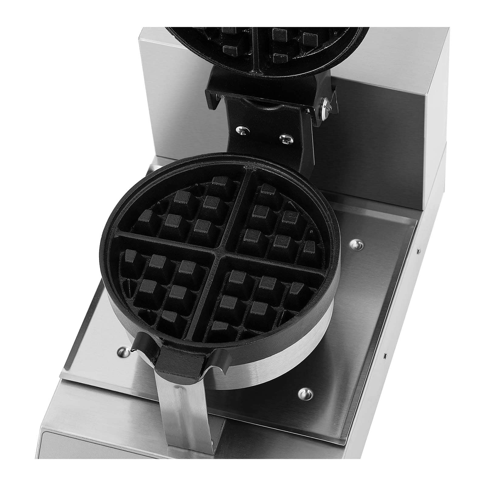 Вафельница Royal Catering RCWM-1300-RE, бельгийская вафельница, диаметр 18 см, поворотная, 1300 Вт, таймер 99 минут, корпус из нержавеющей стали, черная, фото №4