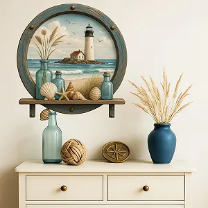 Наклейка на стіну Sunnywall Maritime Blue Porthole 29 x 31 см Синя - Фото 1